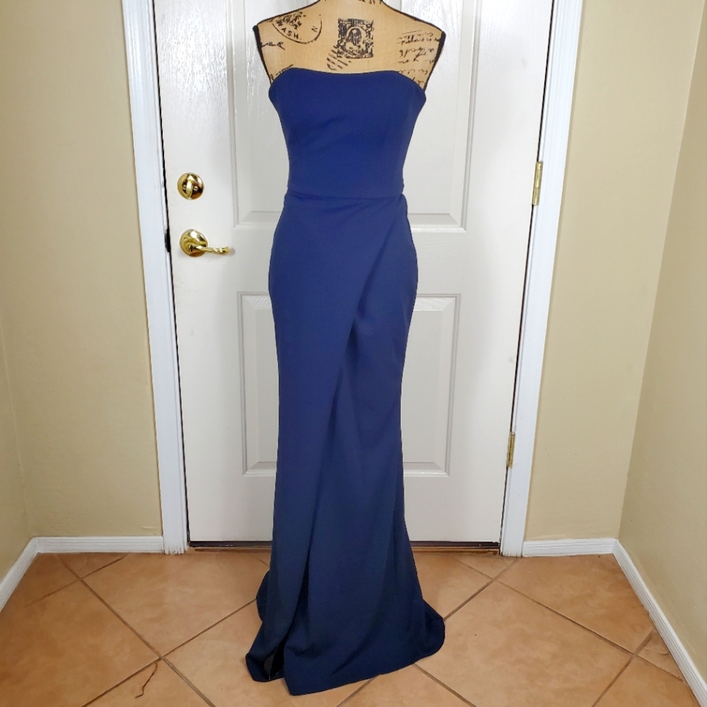 Strapless Jersey Evening DressLA FEMME